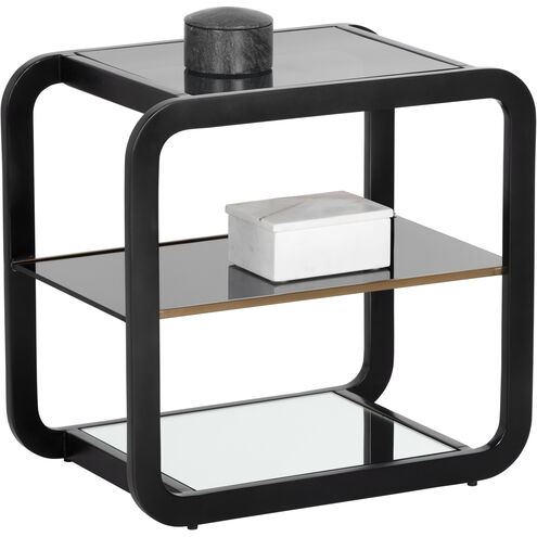 Ambretta 23.5 X 22.25 inch Black / Smoke Grey Side Table
